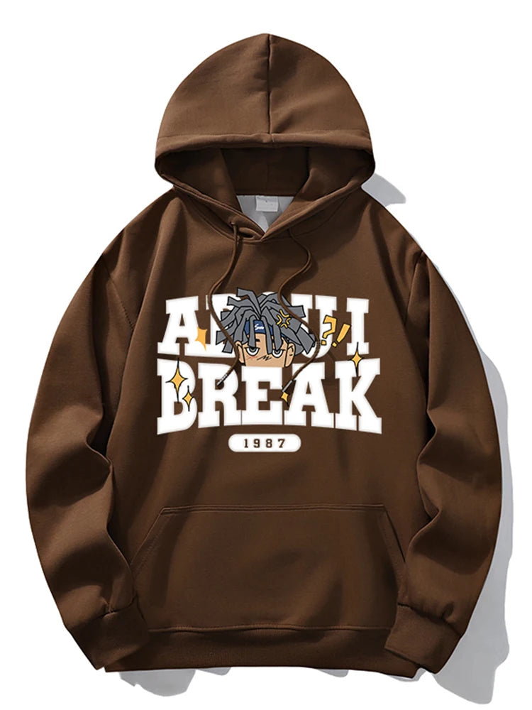 Vintage Cartoon Printing Graphic Hoodie Sweatshirts Men's Oversized Y2K Hoodies American Hip Hop Fashion Hoody Streetwear