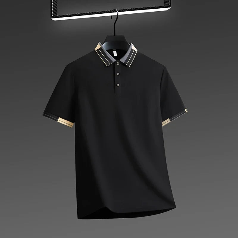 Business Casual Short Sleeved Shirt Solid Color Polo Shirt