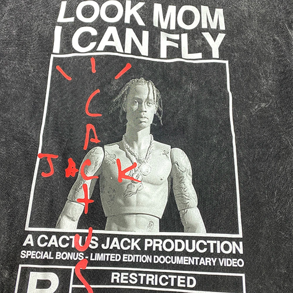 CACTUS JACK T Shirts Drop-shoulder sleeve T-Shirt Hip Hop Skateboard Street  1
