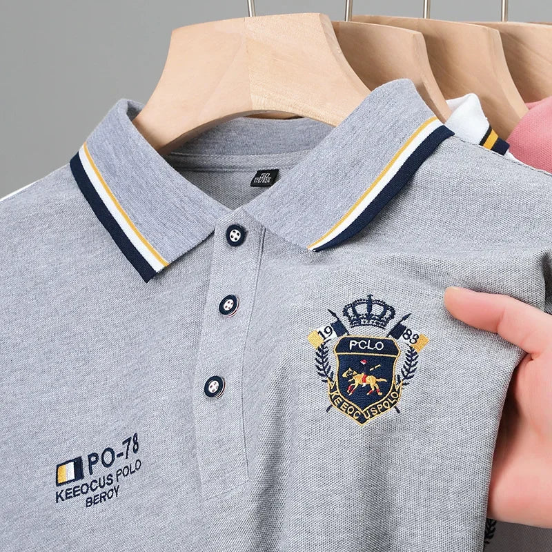 New Men's Casual Embroidery Short Sleeve Polo Shirt