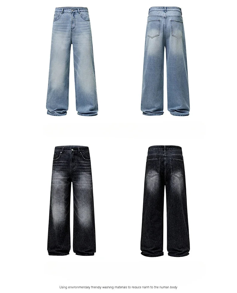 Autumn Vintage Distressed Men's Baggy Straight Jeans