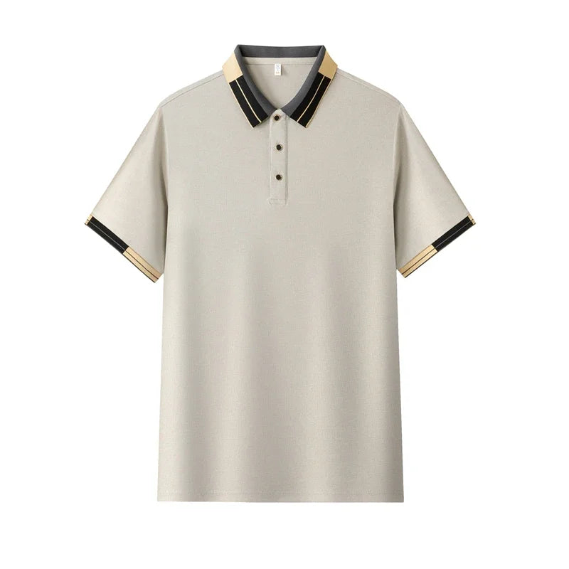 Business Casual Short Sleeved Shirt Solid Color Polo Shirt