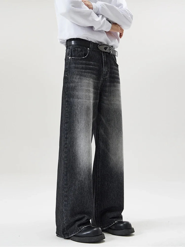 Autumn Vintage Distressed Men's Baggy Straight Jeans